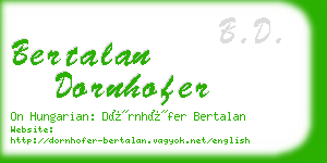 bertalan dornhofer business card
